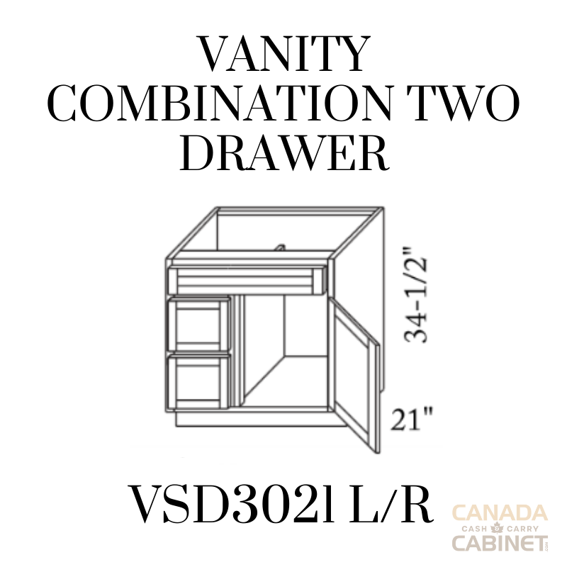 Pearl White Vanity Combination Cabinet 30 inches wide 21 inches deep 34.5 inches tall with White box and Pearl White doors