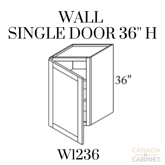 Stormy Grey Wall Cabinet 12 inches wide 12 inches deep 36 inches tall with Stormy Grey box and Stormy Grey doors