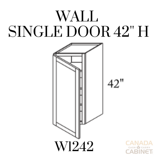 Modern White Wall Cabinet 12 inches wide 12 inches deep 42 inches tall with White box and Modern White doors