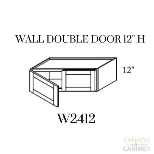 High Gloss Wall Cabinet 24 inches wide 12 inches deep 12 inches tall with White box and High Gloss doors