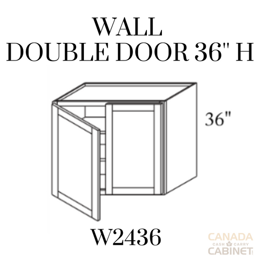 Modern White Wall Cabinet 24 inches wide 12 inches deep 36 inches tall with White box and Modern White doors