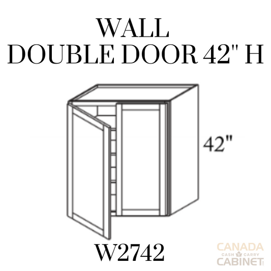 Modern White Wall Cabinet 27 inches wide 12 inches deep 42 inches tall with White box and Modern White doors