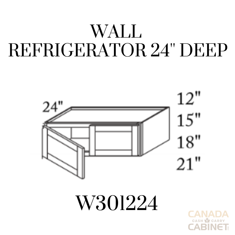 High Gloss Wall Refrigerator Cabinet 30 inches wide 24 inches deep 12 inches tall with White box and High Gloss doors