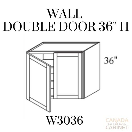 Modern White Wall Cabinet 30 inches wide 12 inches deep 36 inches tall with White box and Modern White doors