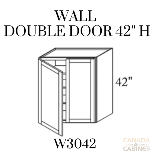 Modern White Wall Cabinet 30 inches wide 12 inches deep 42 inches tall with White box and Modern White doors