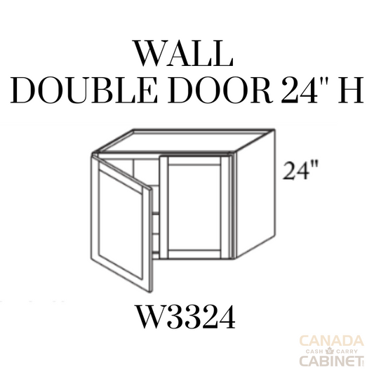 High Gloss Wall Cabinet 33 inches wide 12 inches deep 24 inches tall with White box and High Gloss doors