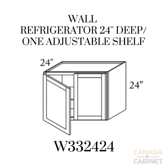 High Gloss Wall Refrigerator Cabinet 33 inches wide 24 inches deep 24 inches tall with White box and High Gloss doors