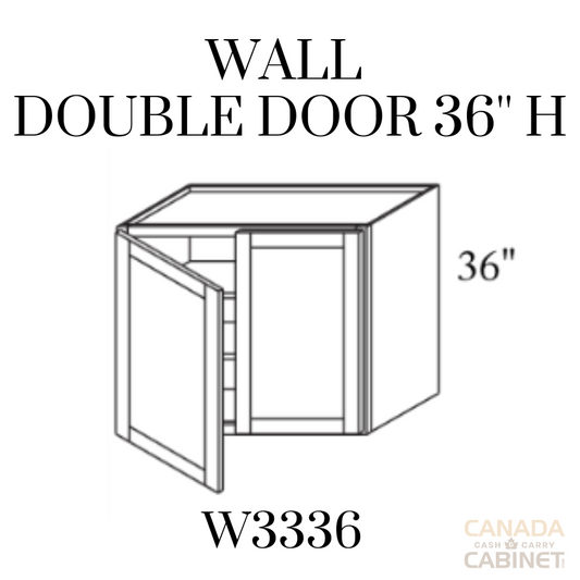 Modern White Wall Cabinet 33 inches wide 12 inches deep 36 inches tall with White box and Modern White doors