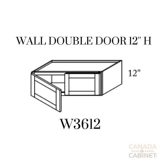 High Gloss Wall Cabinet 36 inches wide 12 inches deep 12 inches tall with White box and High Gloss doors