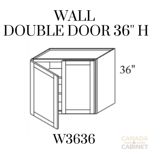 Modern White Wall Cabinet 36 inches wide 12 inches deep 36 inches tall with White box and Modern White doors